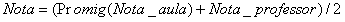 Formula de le notes de les presentacions